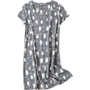 imageZando Night Gowns for Adult Women Night Gown Womens Nightgowns ampamp Sleepshirts Cotton Nightgowns for Women NightgownGrey Genguin