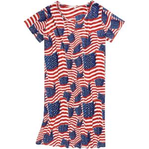 imageZando Night Gowns for Adult Women Night Gown Womens Nightgowns ampamp Sleepshirts Cotton Nightgowns for Women NightgownStriped American Flag