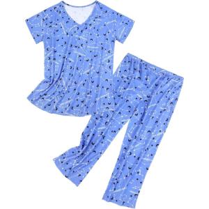 imageZando Pajamas for Women 2 Piece Lounge Sets Cartoon Pajama Set Sleep Matching Sets with Pants Capri PJS Print SleepwearBig Dipper
