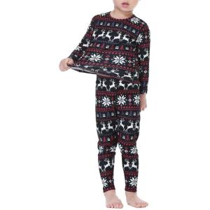 imageZando Toddler Thermal Underwear Sets for Kids Base Layer Winter Warm Toddler Long Johns for Boys Girls Long UnderwearDeer