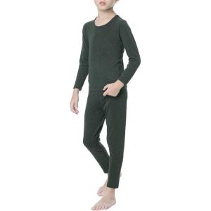 imageZando Toddler Thermal Underwear Sets for Kids Base Layer Winter Warm Toddler Long Johns for Boys Girls Long UnderwearGreen