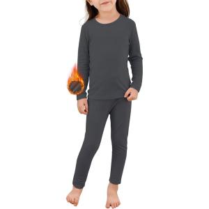 imageZando Toddler Thermal Underwear Sets for Kids Base Layer Winter Warm Toddler Long Johns for Boys Girls Long UnderwearGrey