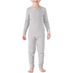 imageZando Toddler Thermal Underwear Sets for Kids Base Layer Winter Warm Toddler Long Johns for Boys Girls Long UnderwearLight Grey