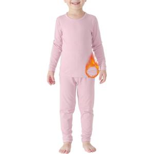 imageZando Toddler Thermal Underwear Sets for Kids Base Layer Winter Warm Toddler Long Johns for Boys Girls Long UnderwearPink