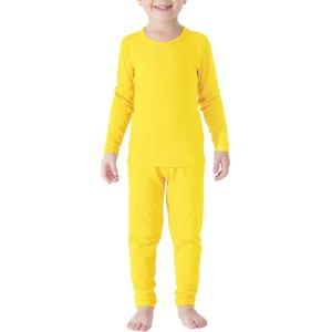 imageZando Toddler Thermal Underwear Sets for Kids Base Layer Winter Warm Toddler Long Johns for Boys Girls Long UnderwearYellow