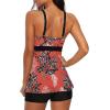 imageZando Womens Swimsuits 2 Piece 2025 Tankini Bathing Suits Swim Suits for Women Swimwear Bathing Suit Top with BoyshortsA Modest Dull Red Floral