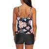 imageZando Womens Swimsuits 2 Piece 2025 Tankini Bathing Suits Swim Suits for Women Swimwear Bathing Suit Top with BoyshortsA Ruffled Pink Flower Black
