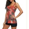 imageZando Womens Swimsuits 2 Piece 2025 Tankini Bathing Suits Swim Suits for Women Swimwear Bathing Suit Top with BoyshortsRed Printed