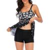 imageZando Womens Swimsuits 2 Piece 2025 Tankini Bathing Suits Swim Suits for Women Swimwear Bathing Suit Top with BoyshortsZ Black White Floral