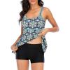 imageZando Womens Swimsuits 2 Piece 2025 Tankini Bathing Suits Swim Suits for Women Swimwear Bathing Suit Top with BoyshortsZ Green  Blue Pattern