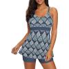 imageZando Womens Swimsuits 2 Piece 2025 Tankini Bathing Suits Swim Suits for Women Swimwear Bathing Suit Top with BoyshortsA Modest Vintage Plaid