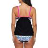 imageZando Bathing Suit for Women Tankini Swimsuit for Women Crewneck Two Piece Bathing Suit Tummy Control Tankini Top with ShortsBlack Red Floral