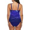 imageZando Bathing Suit for Women Tankini Swimsuit for Women Crewneck Two Piece Bathing Suit Tummy Control Tankini Top with ShortsBlue Gradient