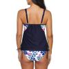 imageZando Bathing Suit for Women Tankini Swimsuit for Women Crewneck Two Piece Bathing Suit Tummy Control Tankini Top with ShortsBlue White Floral