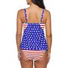 imageZando Bathing Suit for Women Tankini Swimsuit for Women Crewneck Two Piece Bathing Suit Tummy Control Tankini Top with ShortsBlue White Star