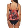 imageZando Bathing Suit for Women Tankini Swimsuit for Women Crewneck Two Piece Bathing Suit Tummy Control Tankini Top with ShortsF Flattering Red Floral