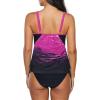 imageZando Bathing Suit for Women Tankini Swimsuit for Women Crewneck Two Piece Bathing Suit Tummy Control Tankini Top with ShortsPurple Gradient