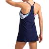 imageZando Tankini Swimsuits for Women 2024 Athletic Two Piece Bathing Suit Sporty Swimwear Long Torso Swim Top with BoyshortsD Halter Dress Navy
