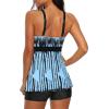 imageZando Womens Tankini Swimsuits for Women 2025 Tummy Control Swimsuit Bathing Suit Top with Boyshorts Flowy Women SwimwearA03 Light Blue Stripe