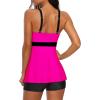 imageZando Womens Tankini Swimsuits for Women 2025 Tummy Control Swimsuit Bathing Suit Top with Boyshorts Flowy Women SwimwearA07 Hot Pink Swimsuit