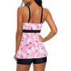imageZando Womens Tankini Swimsuits for Women 2025 Tummy Control Swimsuit Bathing Suit Top with Boyshorts Flowy Women SwimwearA08 Pink White Floral