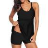 imageZando Womens Tankini Swimsuits for Women 2025 Tummy Control Swimsuit Bathing Suit Top with Boyshorts Flowy Women SwimwearA19 Back Swimsuit