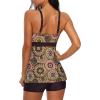 imageZando Womens Tankini Swimsuits for Women 2025 Tummy Control Swimsuit Bathing Suit Top with Boyshorts Flowy Women SwimwearA22 Round Flower