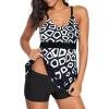 imageZando Womens Tankini Swimsuits for Women 2025 Tummy Control Swimsuit Bathing Suit Top with Boyshorts Flowy Women SwimwearA24 Geometric Black