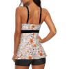 imageZando Womens Tankini Swimsuits for Women 2025 Tummy Control Swimsuit Bathing Suit Top with Boyshorts Flowy Women SwimwearA26 Orange Floret