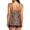 imageZando Womens Tankini Swimsuits for Women 2025 Tummy Control Swimsuit Bathing Suit Top with Boyshorts Flowy Women SwimwearB01 Retro Coffee Floral