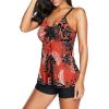 imageZando Womens Tankini Swimsuits for Women 2025 Tummy Control Swimsuit Bathing Suit Top with Boyshorts Flowy Women SwimwearI02 Red White Flower