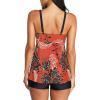 imageZando Womens Tankini Swimsuits for Women 2025 Tummy Control Swimsuit Bathing Suit Top with Boyshorts Flowy Women SwimwearI02 Red White Flower