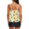 imageZando Womens Tankini Swimsuits for Women 2025 Tummy Control Swimsuit Bathing Suit Top with Boyshorts Flowy Women SwimwearK01 Ruffled Sunflower