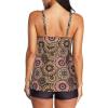 imageZando Womens Tankini Swimsuits for Women Tummy Control Bathing Suits for Women Athletic Two Piece Swimsuit with BoyshortsB Coffee Flower