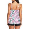 imageZando Womens Tankini Swimsuits for Women Tummy Control Bathing Suits for Women Athletic Two Piece Swimsuit with BoyshortsB Pink Flamingo