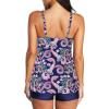 imageZando Womens Tankini Swimsuits for Women Tummy Control Bathing Suits for Women Athletic Two Piece Swimsuit with BoyshortsB Vintage Ethnic Printed
