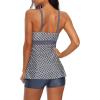 imageZando Womens Tankini Swimsuits for Women Tummy Control Bathing Suits for Women Athletic Two Piece Swimsuit with BoyshortsDark Grey Diamond