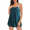 B Halter Dress Blue Green Floral