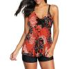 imageZando Womens Tankini Swimsuits for Women 2025 Tummy Control Swimsuit Bathing Suit Top with Boyshorts Flowy Women SwimwearI02 Red White Flower