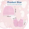 imageZando Baby Hats and Mittens Unisex Infant Beanie Caps Newborn Hospital Hat with Scratch Mitten Set for Baby Boys Grils Hats4 Pack 3 WhitePurplePinkRosered