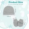 imageZando Baby Hats and Mittens Unisex Infant Beanie Caps Newborn Hospital Hat with Scratch Mitten Set for Baby Boys Grils Hats4 Pack 4 BlackgreyWhiteBlackBlack White Stripe