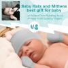 imageZando Baby Hats and Mittens Unisex Infant Beanie Caps Newborn Hospital Hat with Scratch Mitten Set for Baby Boys Grils Hats4 Pack 4 BlackgreyWhiteBlackBlack White Stripe