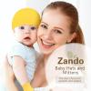 imageZando Baby Hats and Mittens Unisex Infant Beanie Caps Newborn Hospital Hat with Scratch Mitten Set for Baby Boys Grils HatsBright Yellow
