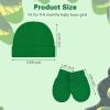 imageZando Baby Hats and Mittens Unisex Infant Beanie Caps Newborn Hospital Hat with Scratch Mitten Set for Baby Boys Grils HatsGlass Green