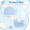 imageZando Baby Hats and Mittens Unisex Infant Beanie Caps Newborn Hospital Hat with Scratch Mitten Set for Baby Boys Grils HatsNavy Blue