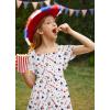 imageZando Girls Dresses Tie Back Dress for Girls Ruffle Short Sleeve Dresses Tween Kids Off Shoulder Junior Dress 616 YearsAmerican Flag