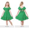 imageZando Girls Dresses Tie Back Dress for Girls Ruffle Short Sleeve Dresses Tween Kids Off Shoulder Junior Dress 616 YearsGreen