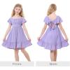 imageZando Girls Dresses Tie Back Dress for Girls Ruffle Short Sleeve Dresses Tween Kids Off Shoulder Junior Dress 616 YearsLavender Purple