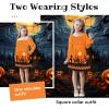 imageZando Girls Dresses Tie Back Dress for Girls Ruffle Short Sleeve Dresses Tween Kids Off Shoulder Junior Dress 616 YearsLonghalloween Night