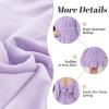 imageZando Girls Dresses Tie Back Dress for Girls Ruffle Short Sleeve Dresses Tween Kids Off Shoulder Junior Dress 616 YearsLonglavender Purple